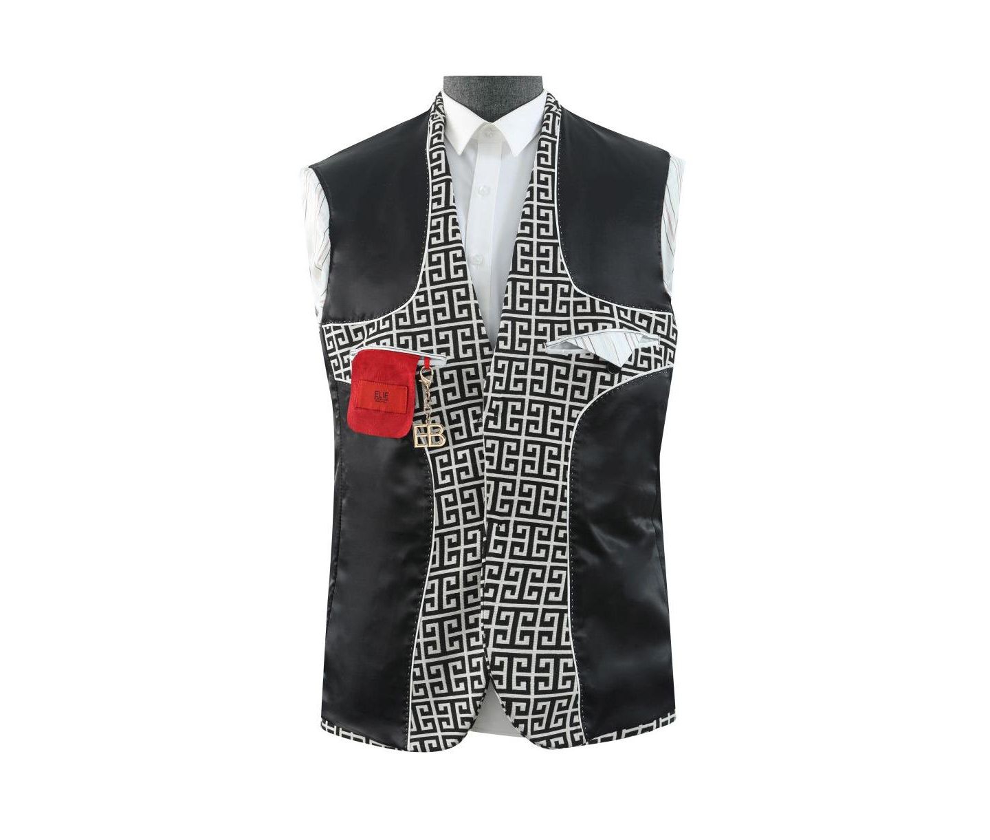 Мужская куртка Elie Balleh Slim Fit Blazer Sports Coat, цвет: Чёрный — фото 5