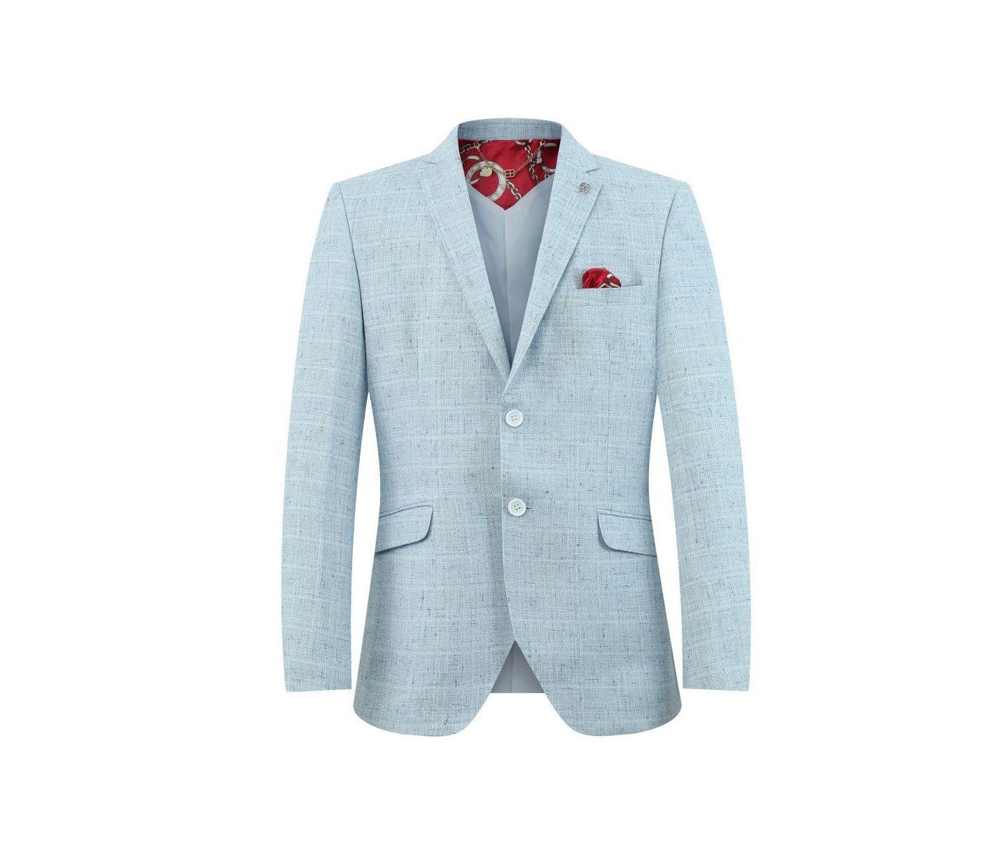 Мужская куртка Elie Balleh Slim Fit Solid Blazer Sports Coat, цвет: Синий — фото 2