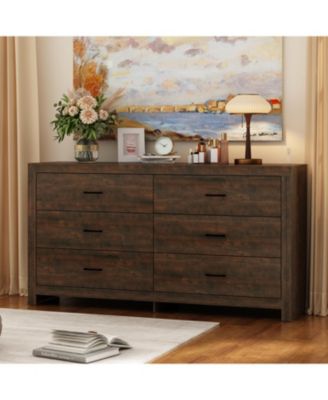 6-Drawer Chest of Drawers - 63-Inch-Wide Storage Cabinet with Handles | Tall Dresser for Bedroom, Living Room