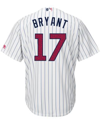 Majestic Chicago Cubs Kris Bryant Jersey White Pin Striped Cool