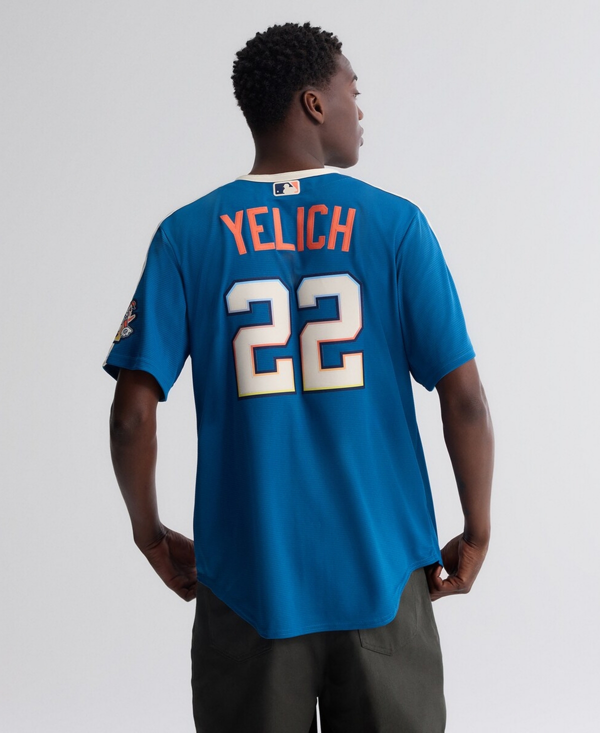 Nike Men's Christian Yelich Mineral Blue Milwaukee Brewers 2026 City Connect Stadium Jersey