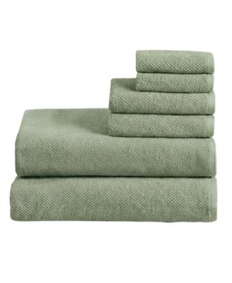  Luxury Cotton Textured 6pieces  Bath Sheet Set