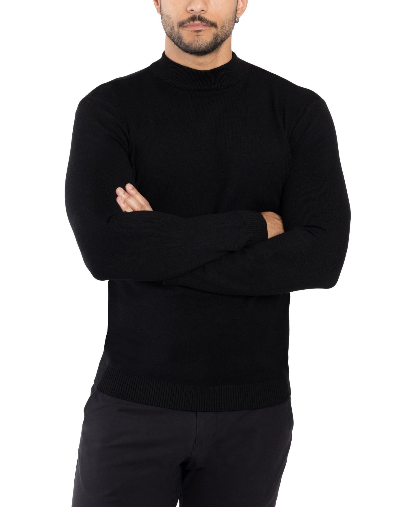 Мужской свитер XRAY Big & Tall Mock Neck, цвет: Чёрный — фото 4