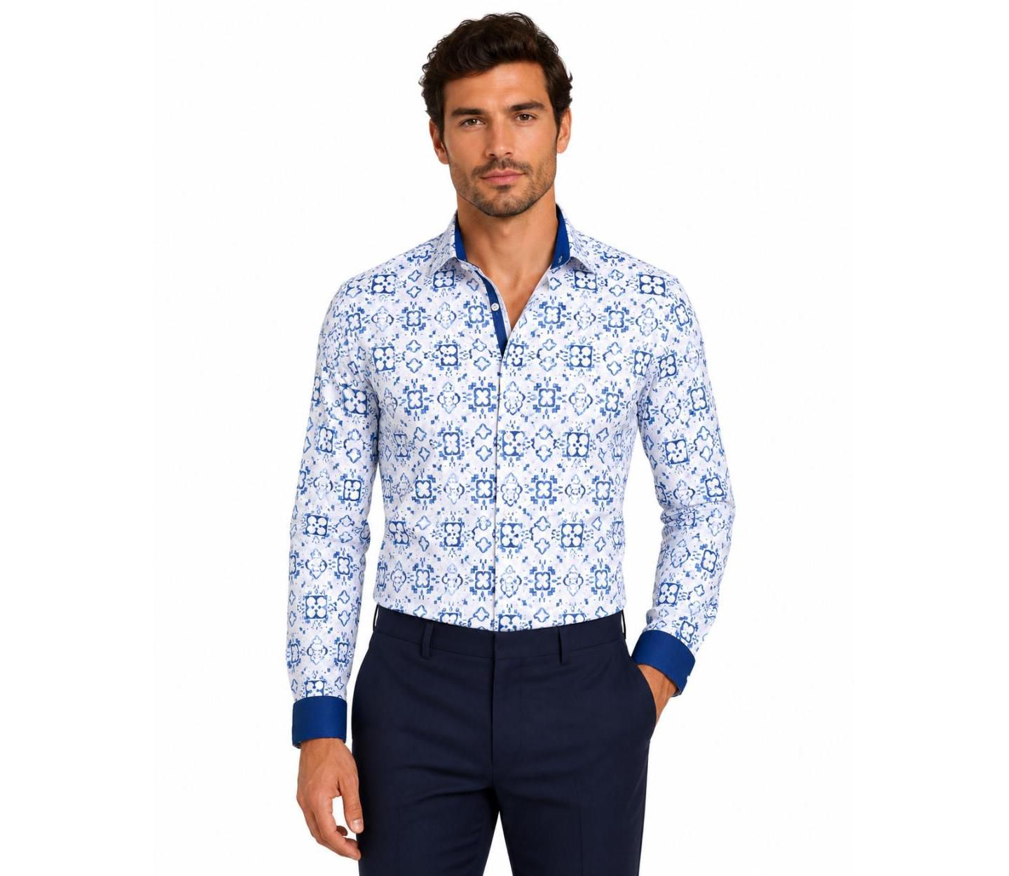 Мужская рубашка Elie Balleh Slim Fit Stylish Button-Down — фото 1