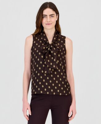 Women's Bow Tie Front Sleeveless Blouse