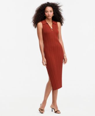 Women's Ribbed-Knit Body-Con Sleeveless Sweater Dress