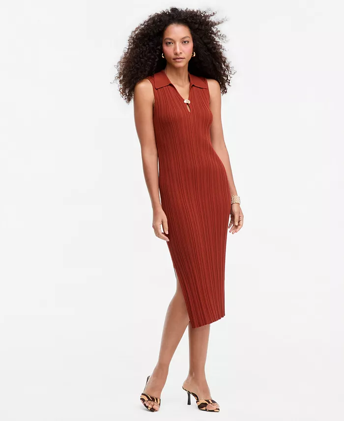 Women's Ribbed-Knit Body-Con Sleeveless Sweater Dress