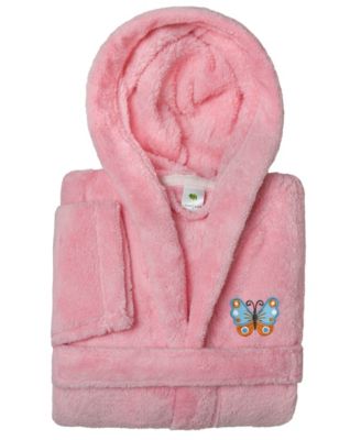 Kids Butterfly Super Plush Double-Brushed Hooded Bathrobe