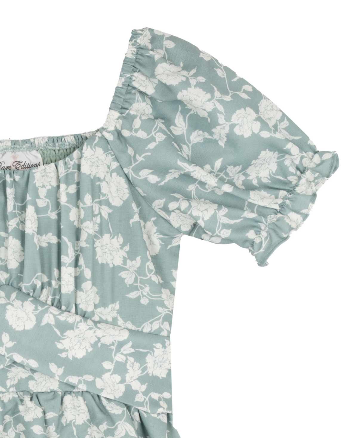 Rare Editions Girls' 7-14 Floral Linen 2-Tier Skirt Dress
