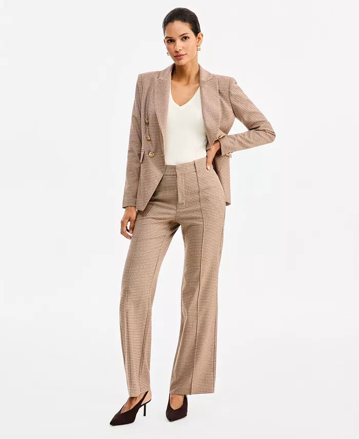 Women's Double-Breasted Houndstooth Blazer - thumbnail 5