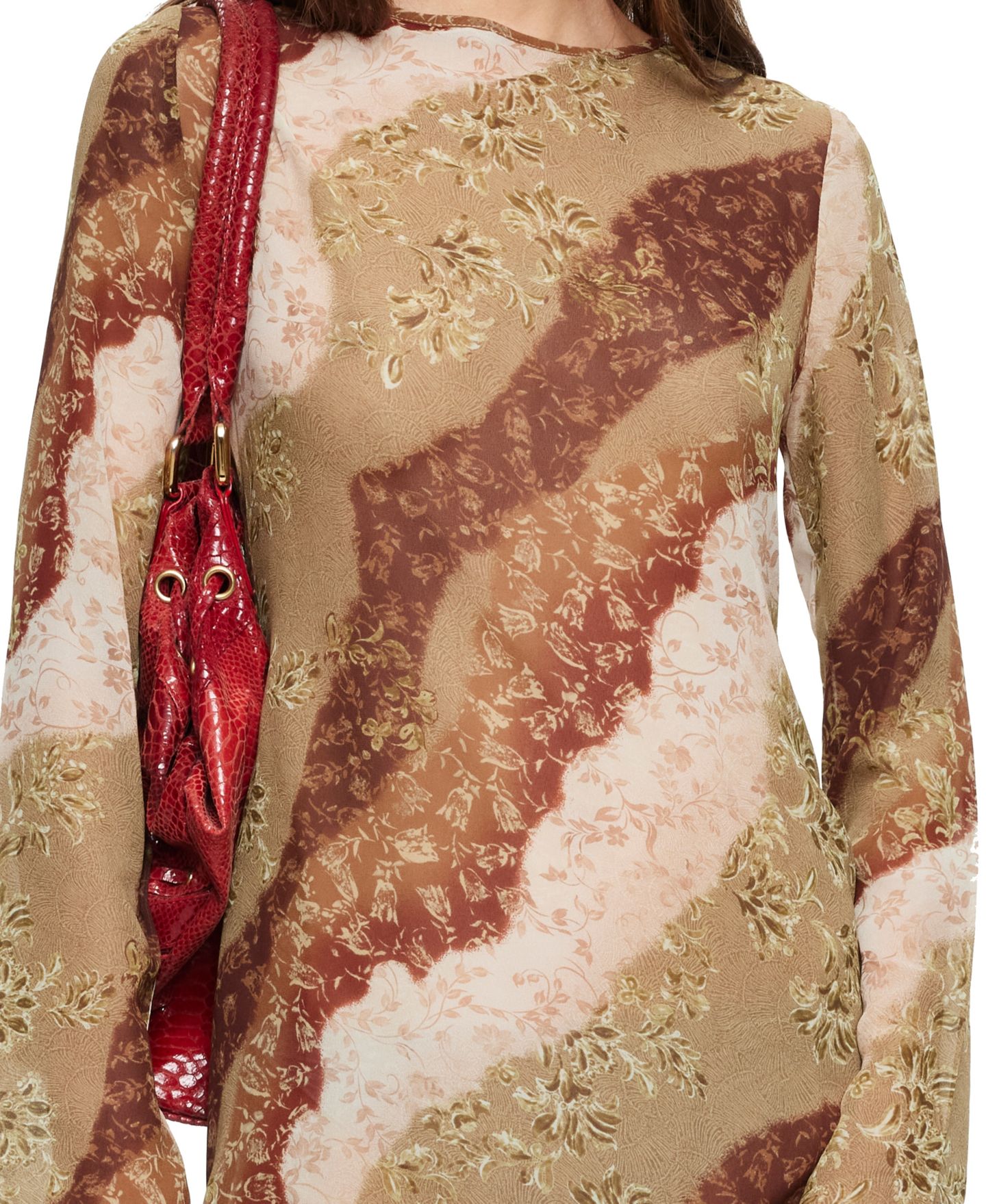 Женское платье Lioness Pacific Long-Sleeve Tie-Back Maxi, цвет: Винтажный с принтом — фото 4