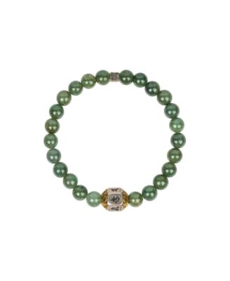 Jade Silver Mantra Charm Bracelet