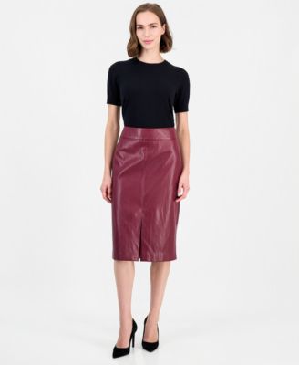 Women's Midi Pencil Front-Slit Skirt