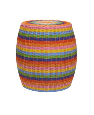 Handwoven Barrel Side Table