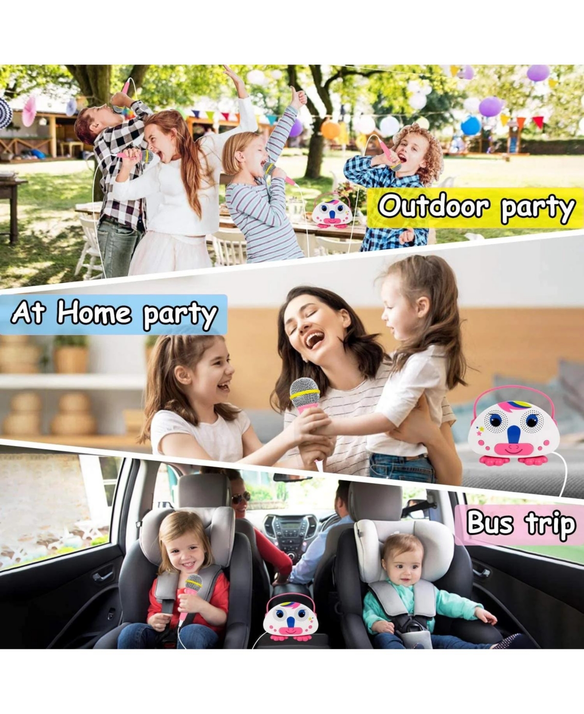 Cowin Karaoke Machine for Kids Wireless Bluetooth with Microphone