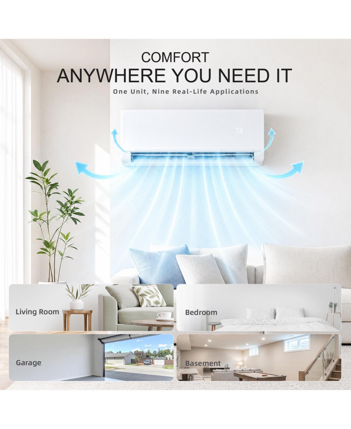 12000 Btu Portable Air Conditioner Multifunctional Air Cooler with Remote