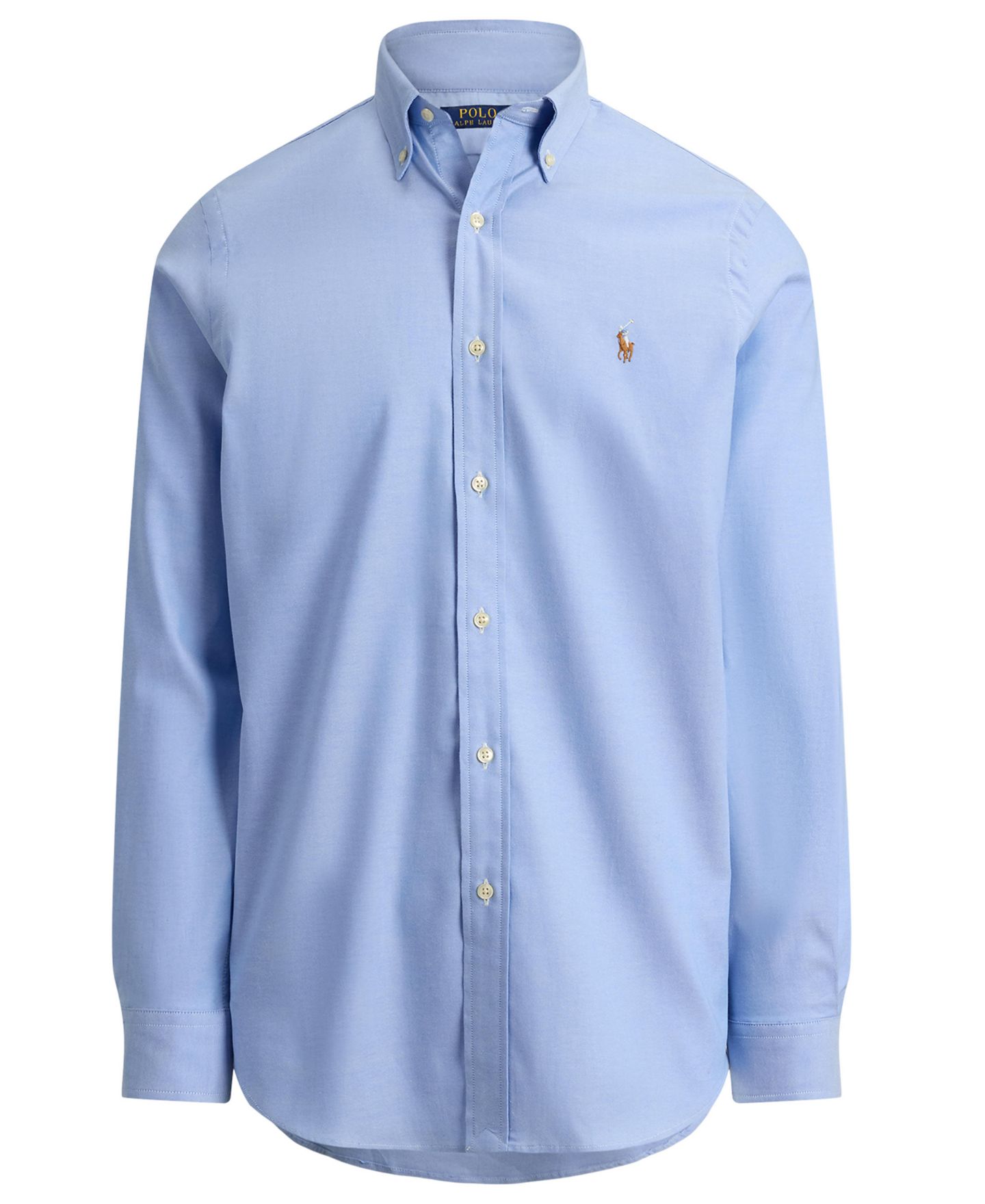 Мужская рубашка Polo Ralph Lauren Big & Tall Performance Oxford, цвет: Синий — фото 5