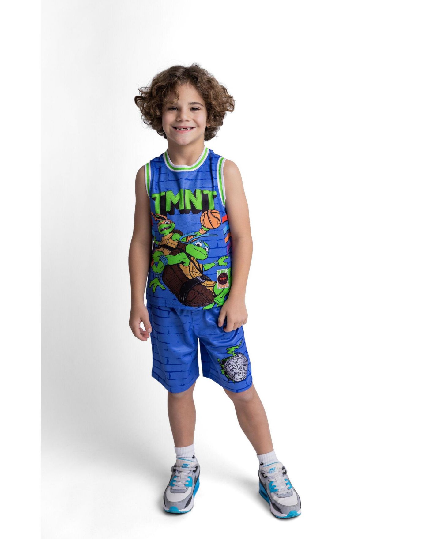 Teenage Mutant Ninja Turtles Boy's (5-12) Athletic Basketball Jersey and Shorts Set, цвет: Синий — фото 2