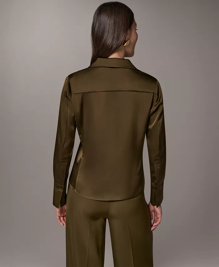 Petite Collared Button-Up Blouse - thumbnail 5