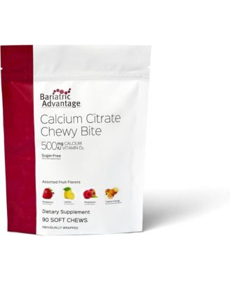 Calcium Citrate Chewy Bites 500 Milligram Highly Absorbable and Digestible Vitamin D3 Easily Chewable Calcium Supplement 90 Count