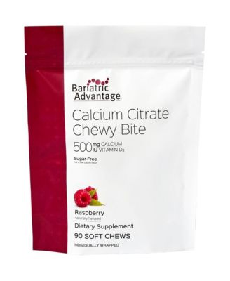 Calcium Citrate Chewy Bites 500 mg - Highly Absorbable and Digestible - Vitamin D3 - Easily Chewable Calcium Supplement - 90 Count