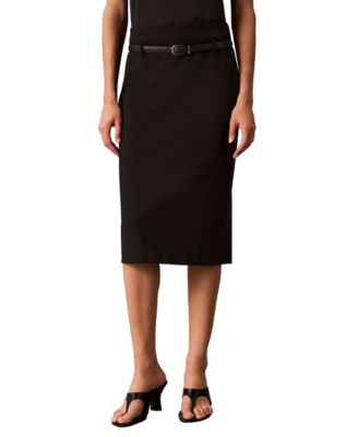 Calvin Klein Petite Belted Pencil Skirt - Black 100$