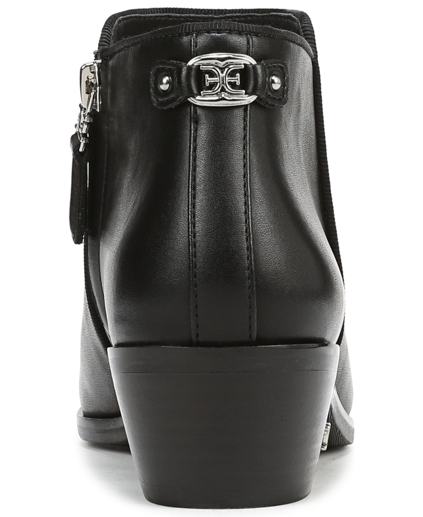 Женские ботинки Sam Edelman Petty Zip Short Booties, цвет: Чёрный кожаный — фото 3