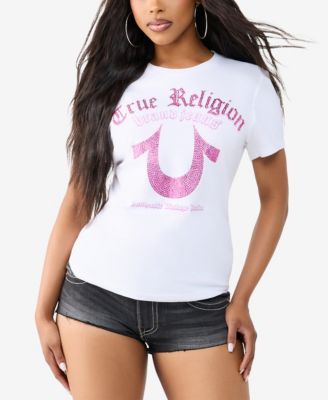 Women's Crystal Horseshow Crew Neck T-Shirt