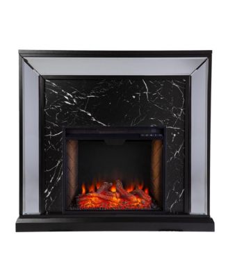 Trandling Mirrored Faux Marble Fireplace