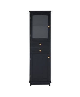 63 Inch Tall   Bathroom Storage Cabinet Free Standing Cabinet Modern Display Organizer Cabinet for Home Bathroom Living Room Entryway