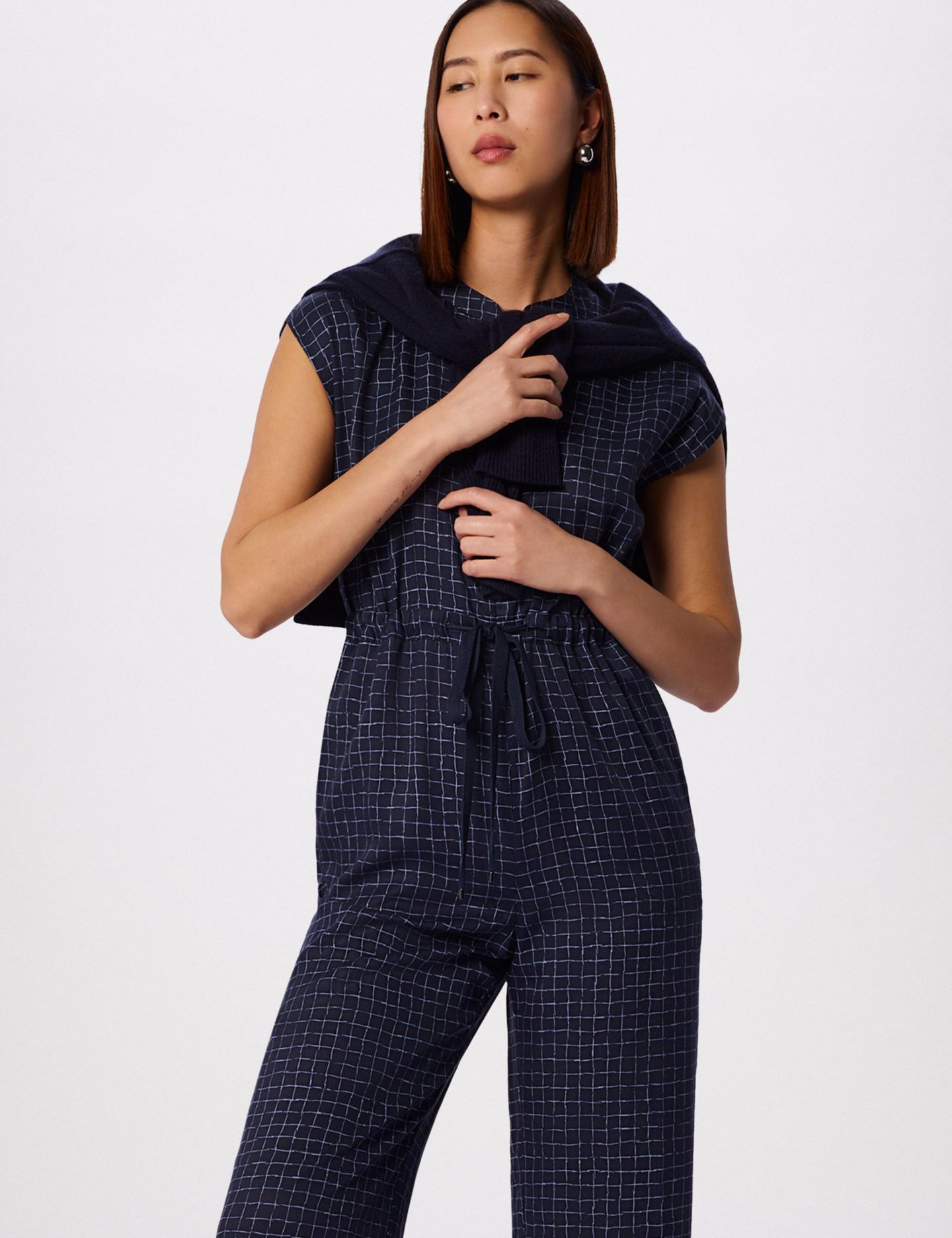 Женский комбинезон Whistles Grid Print Sleeveless Jumpsuit, цвет: Разноцветный — фото 4