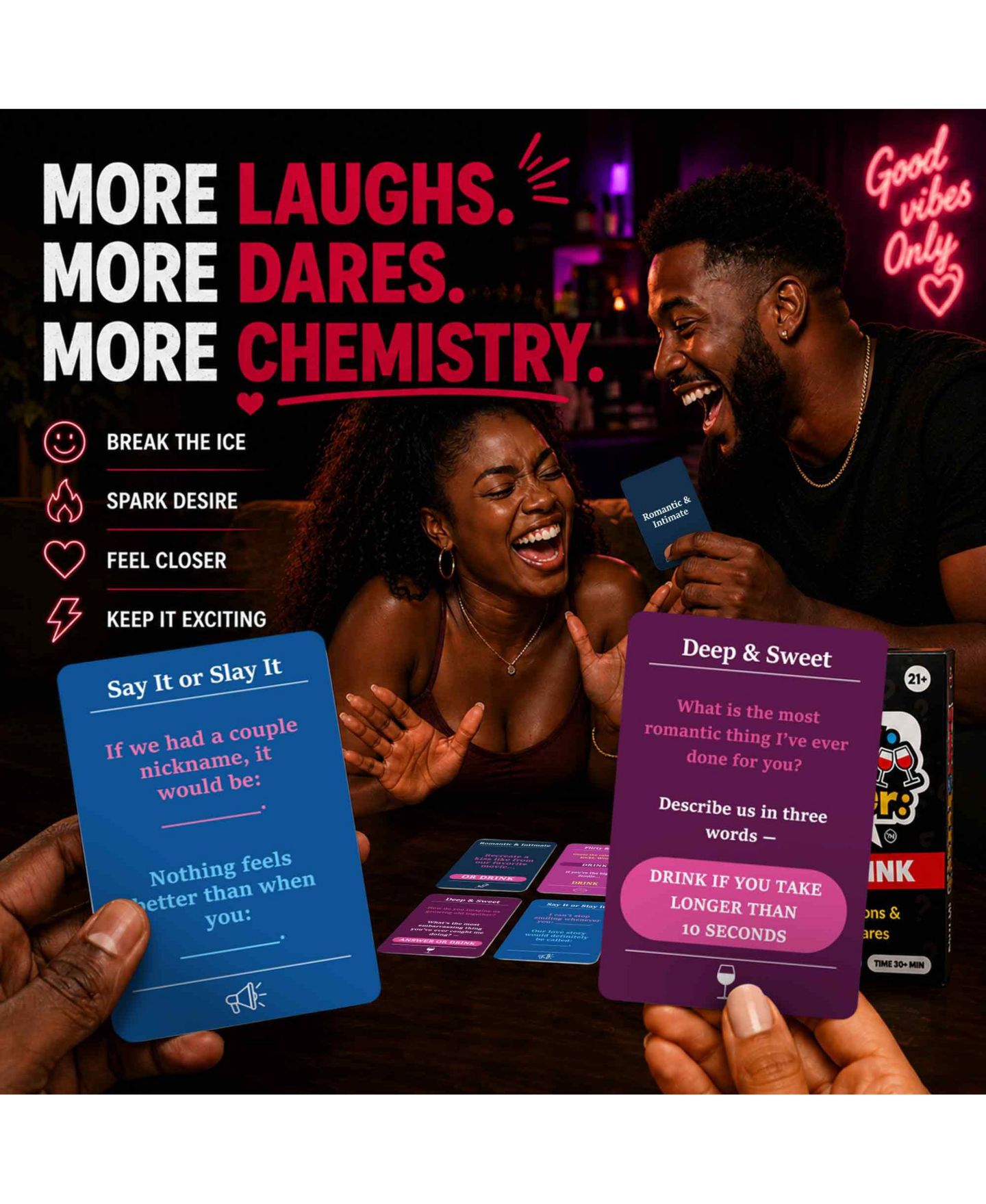 Детская карточная игра Quokka Couples Card Game Collection - Date Night Conversation Starters, Dares and Playful Challenges for Two, цвет: Love Drink — фото 6