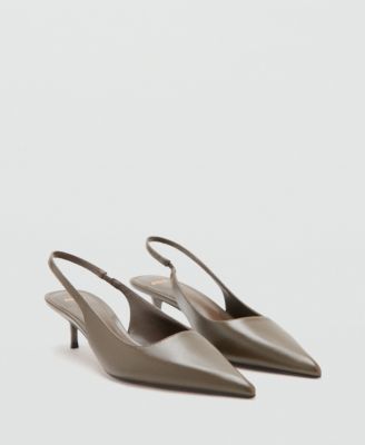 Women's Pointed-Toe Leather Heeled Shoes