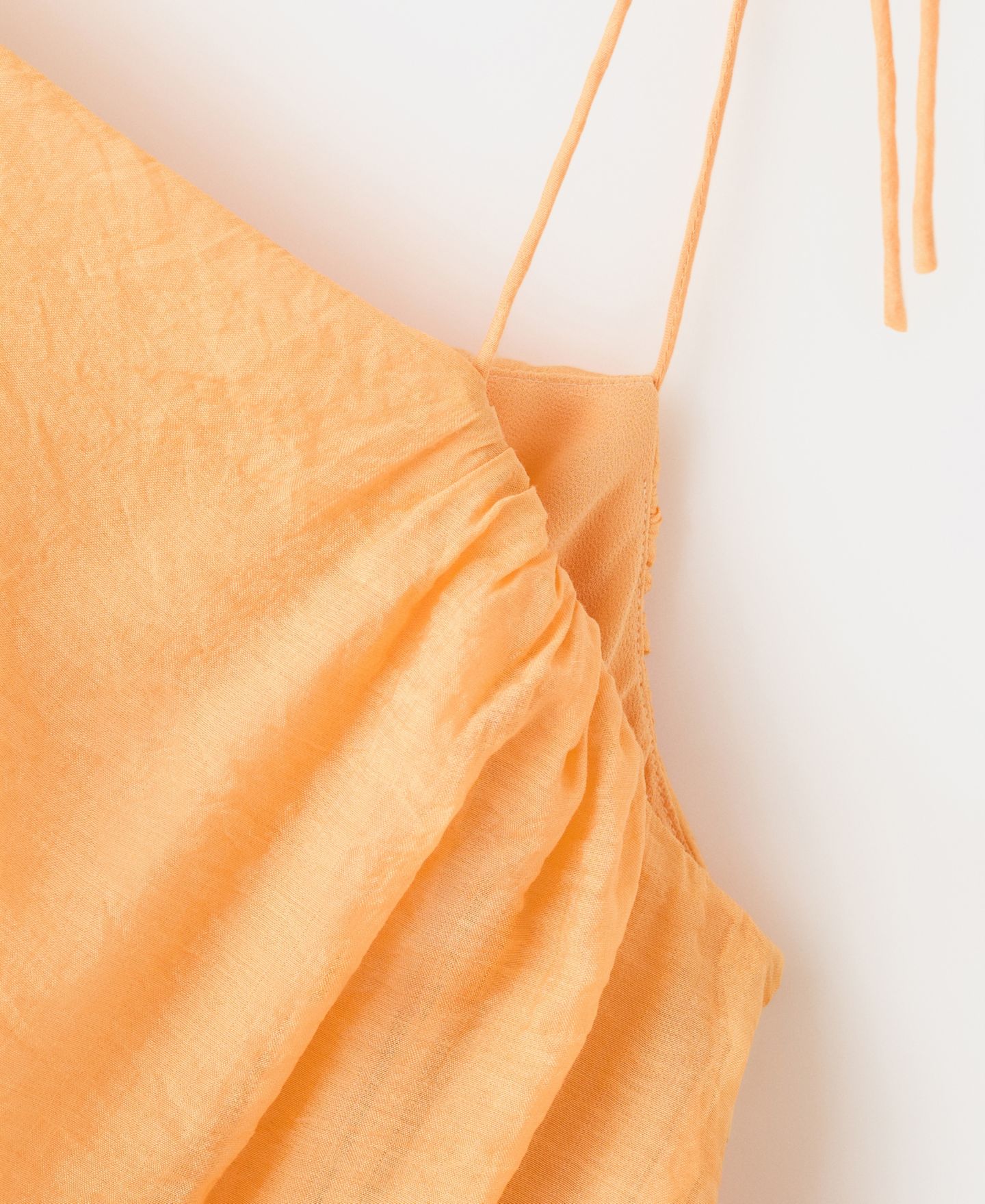 Женское платье Mango Asymmetrical Bow Detail, цвет: Оранжевый — фото 5