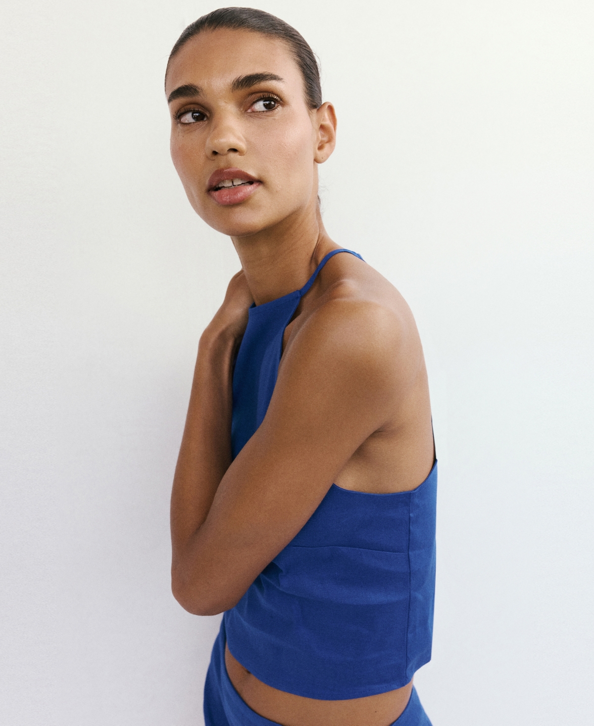 Mango Women's Linen-Cotton Halter Top