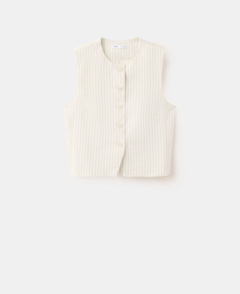 Женские жилеты MANGO Women's Pinstripe Open-Back Vest