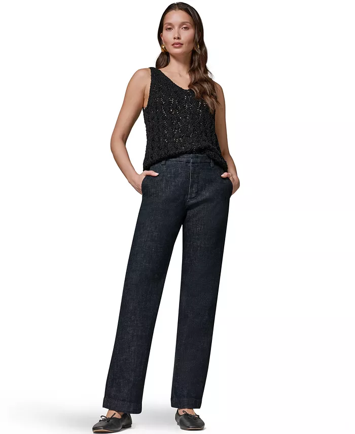 Women's Luxe Denim Mid Rise Modern Trousers - thumbnail 2