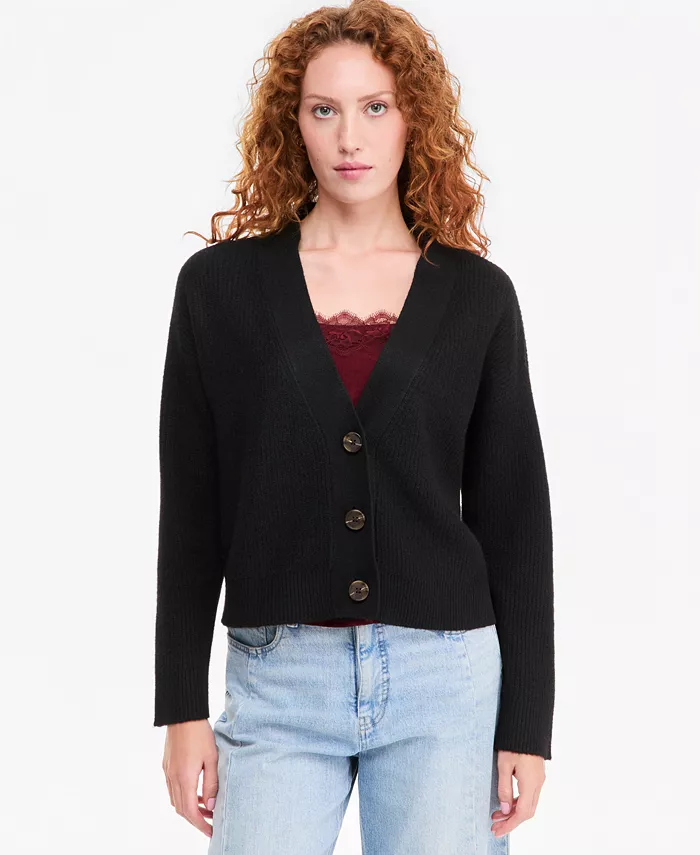 Women's 3 Button V-Neck Cardigan - thumbnail 6