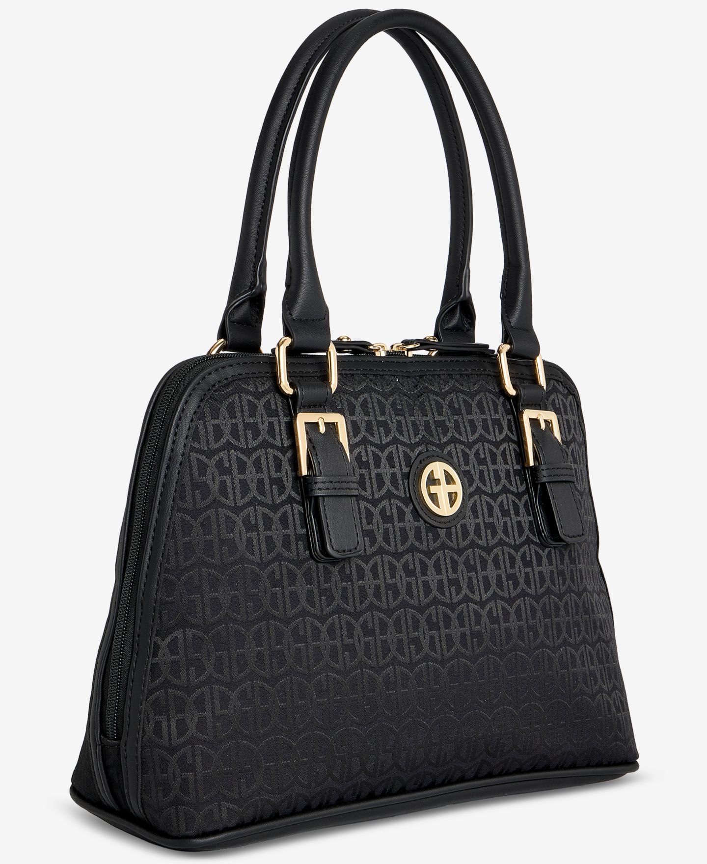 Женская сумка Giani Bernini Jacquard Dome Satchel, цвет: Чёрный — фото 2