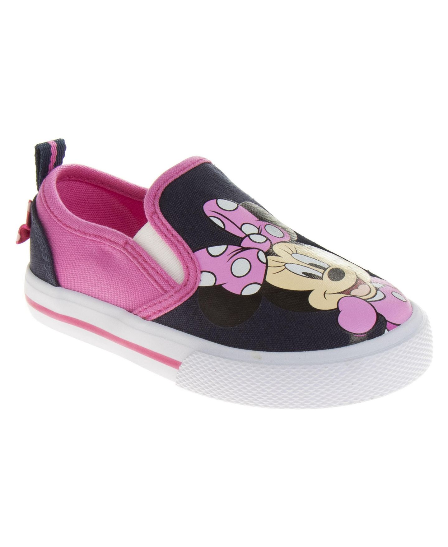 Детские слипоны Minnie из текстиля для девочек, Mouse, цвет: Тёмно-синий / Фуксия — фото 1