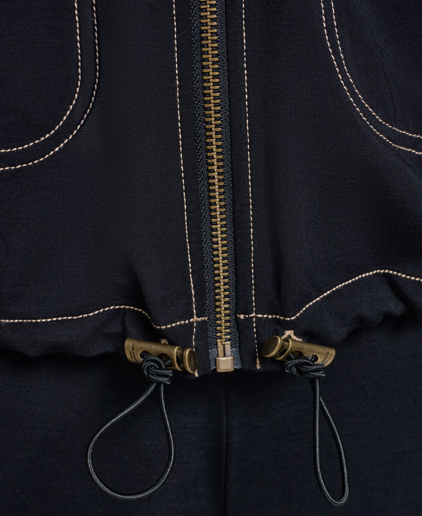 Женская куртка KARL LAGERFELD PARIS Jersey Bomber, цвет: Тёмно-синий — фото 7