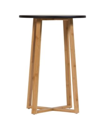 23.4" Bamboo Wood Round Plant Display Table