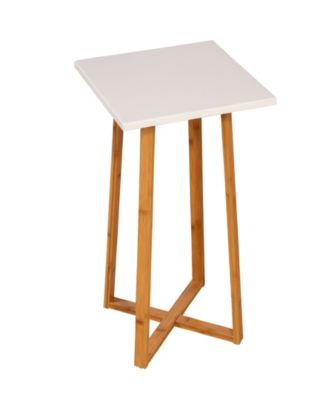 23.4" Bamboo Wood Square Plant Table