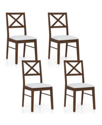 Dining Chairs Set of 4 Upholstered Kitchen Side Chairs With Rubber Wood Frame