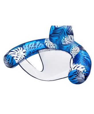 Inflatable Pool Float Lounge Chair Plant Pattern Water Hammock