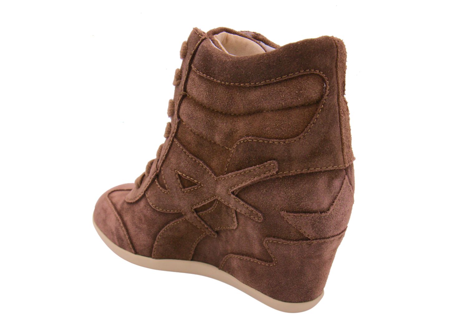 Женские кроссовки ASH Boradia Wedge, цвет: Каштановый потёртый замшевый — фото 3