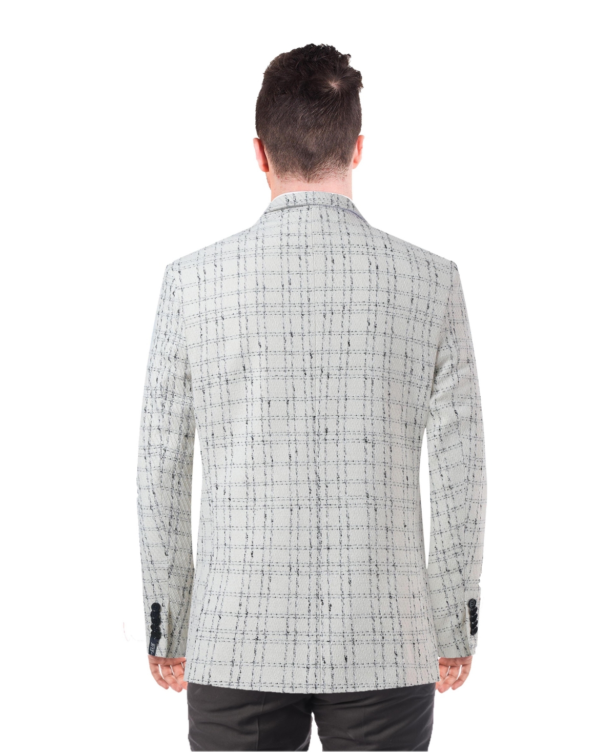 Elie Balleh Men's Slim Fit Plaid Boucle Sport coat