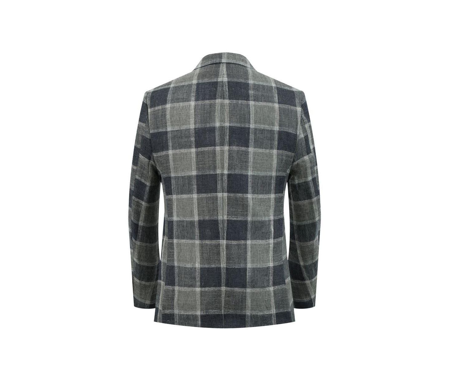 Мужской пиджак Elie Balleh Slim Fit Big Plaid Sports Blazer, цвет: Серый — фото 4