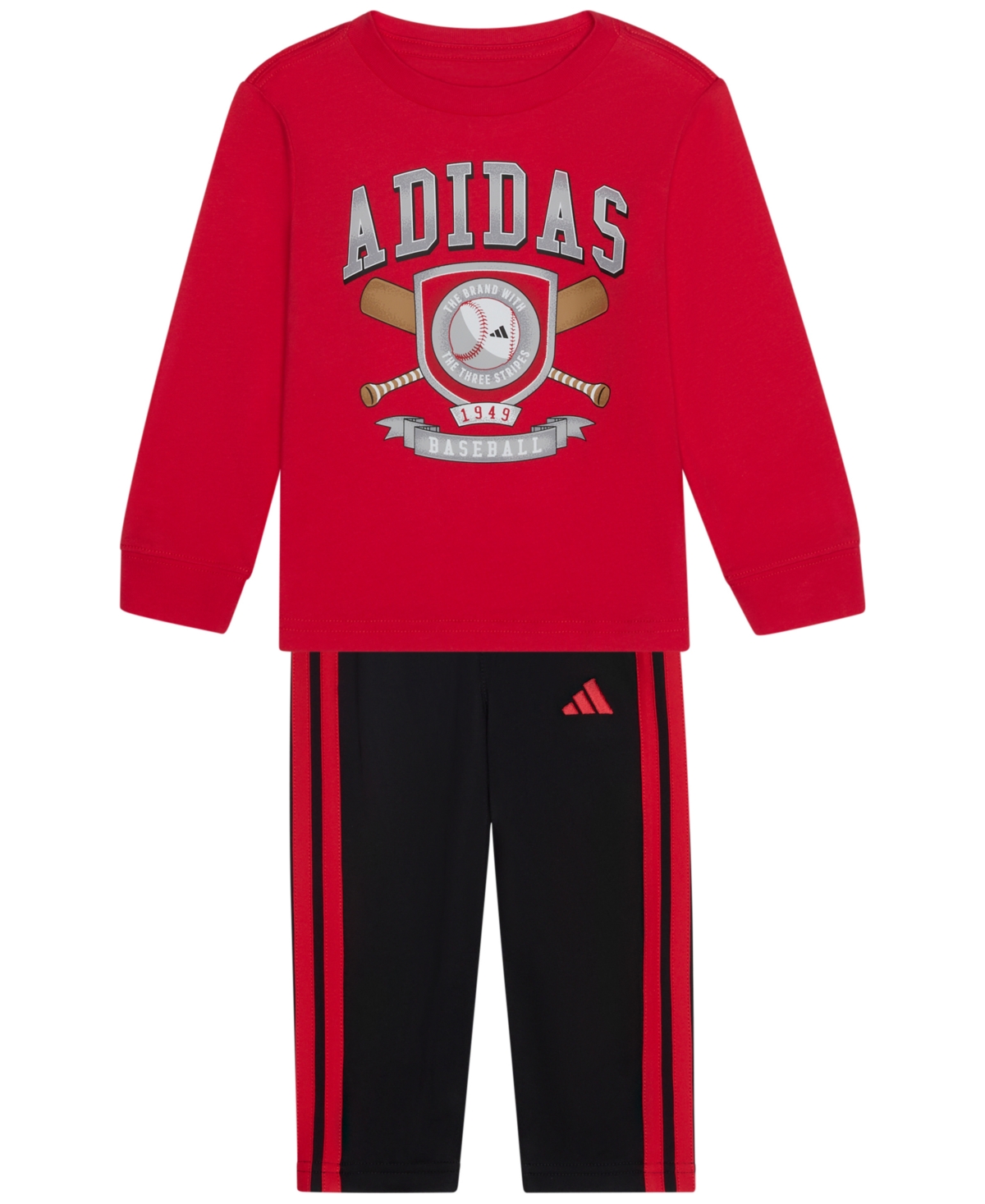 adidas Baby Boys' Long-Sleeve T-Shirt and Pants, 2-Piece Set
