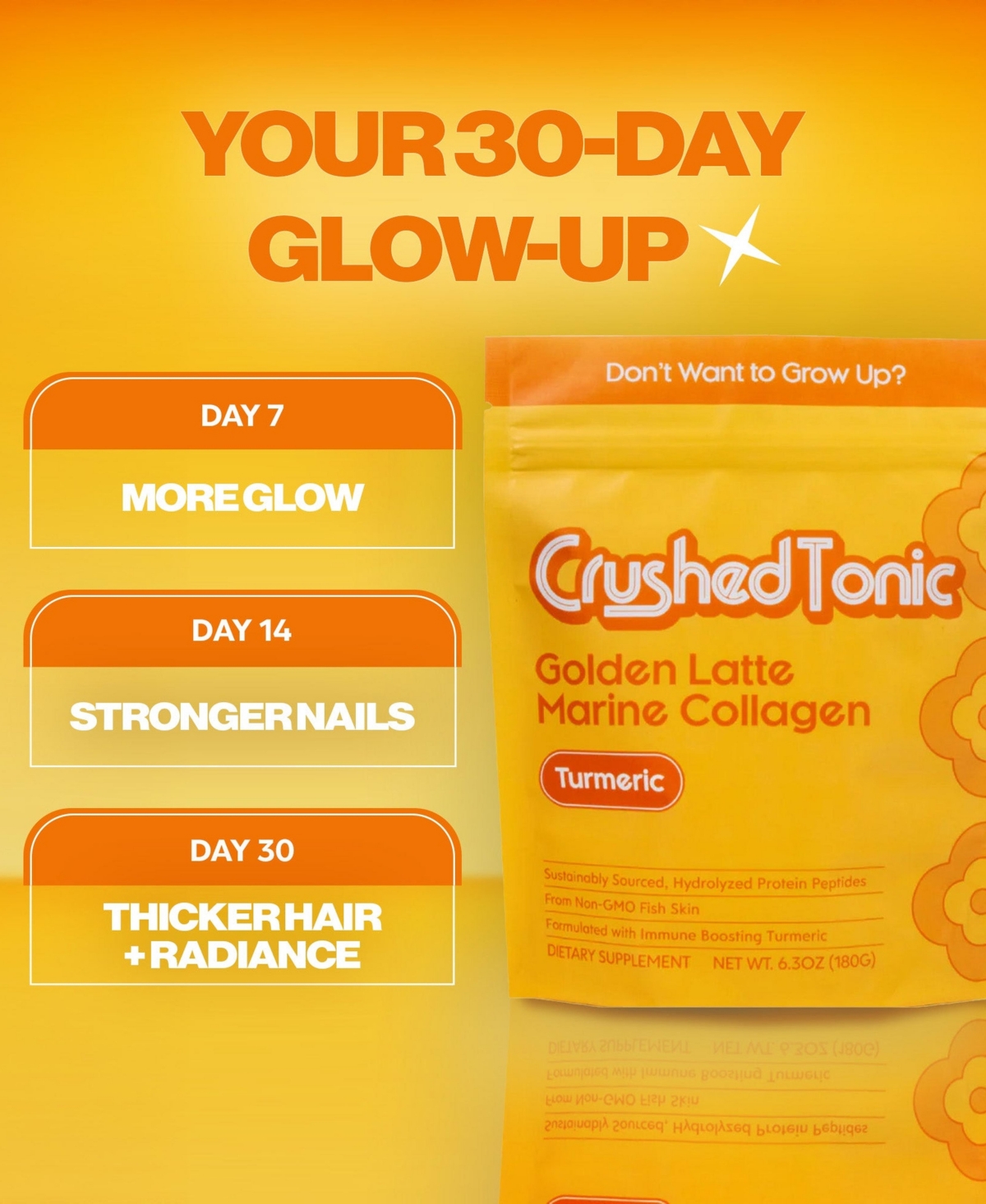 Crushed Tonic Pure Turmeric Marine Powder, 180g
